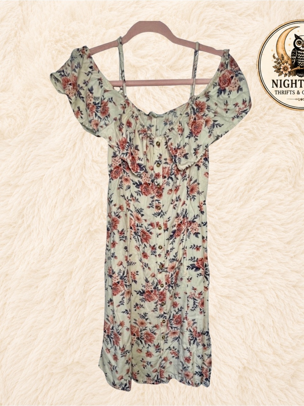 Y2K Floral Off-Shoulder Coquette Dress - Cream Roses Feminine Girl